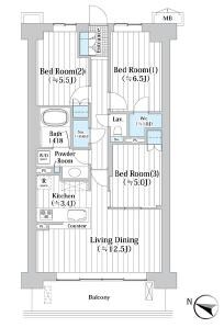 アビティグランデ砧　（Ｃ棟）の物件間取画像