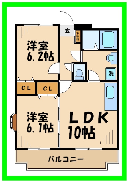 クレスト世田谷Iの物件間取画像