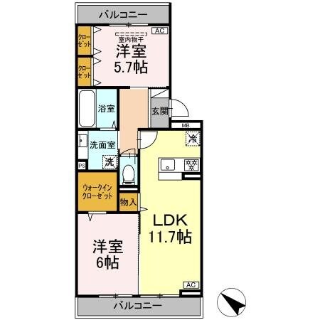 CRESCENTE経堂　弐番館の物件間取画像