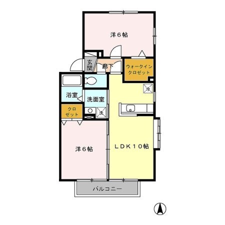 オークスコートの物件間取画像