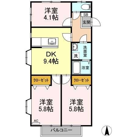 第３竹見荘の物件間取画像