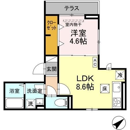 （仮）D-ROOM日野市日野TKの物件間取画像