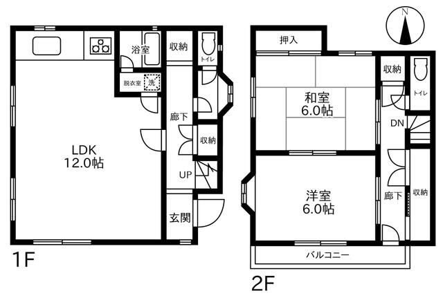 富士見町７丁目戸建の物件間取画像