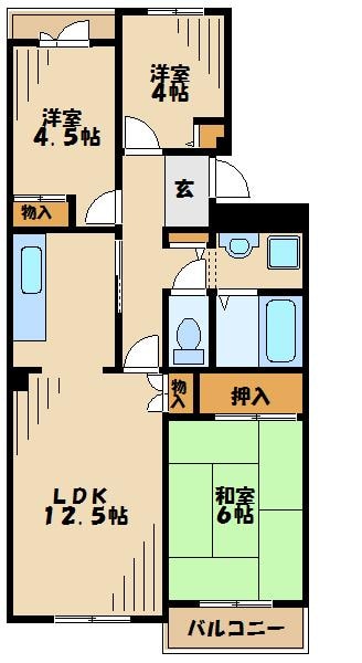 コーポレート南大沢の物件間取画像