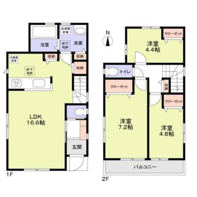 武蔵野市境南町３丁目戸建　４号棟の物件間取画像