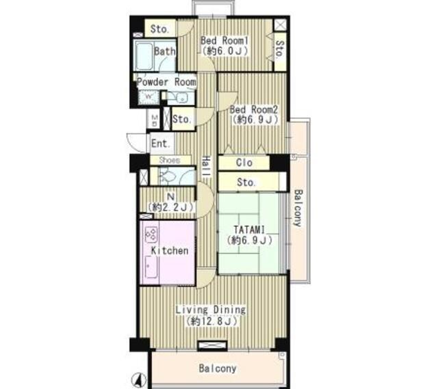 T's garden府中（旧ゼルコバコーポラス）の物件間取画像