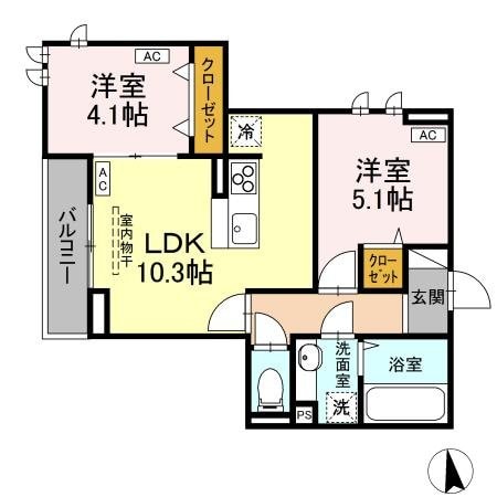 アセットコート貫井北町Ａの物件間取画像