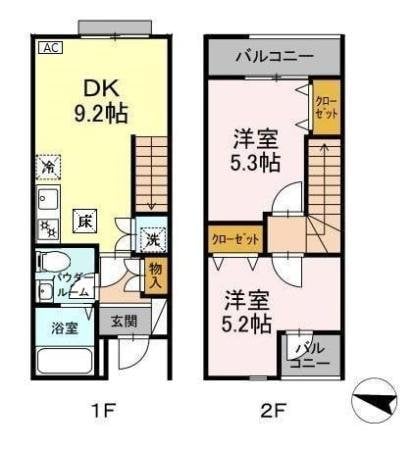 アンジュエール　Bの物件間取画像