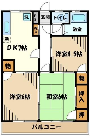 グランドハイツ野上の物件間取画像