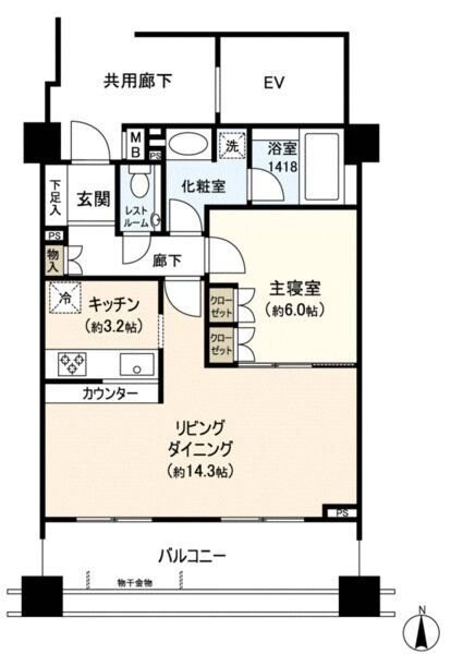 クレッセント国立・ディアナプレイスの物件間取画像