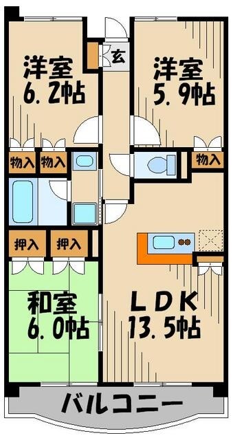 インペリアル花小金井の物件間取画像