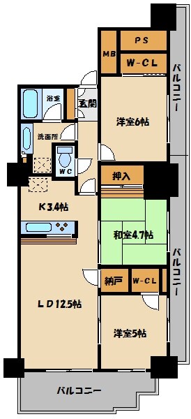 プラウドタワー石神井公園の物件間取画像