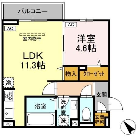 レーヴェ前原町の物件間取画像