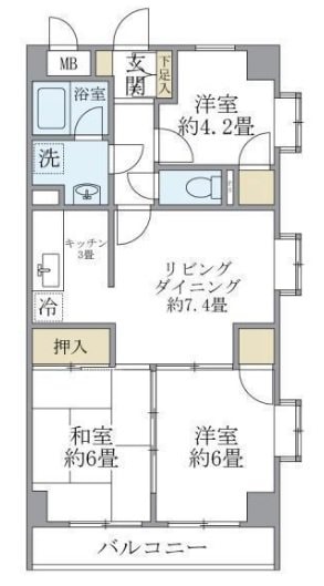 サザンクロスプラザの物件間取画像