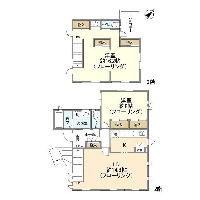 南荻窪１丁目２階３階部分の物件間取画像