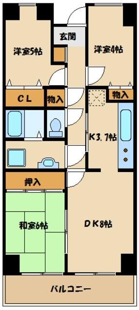 ウエルカーサ花小金井の物件間取画像