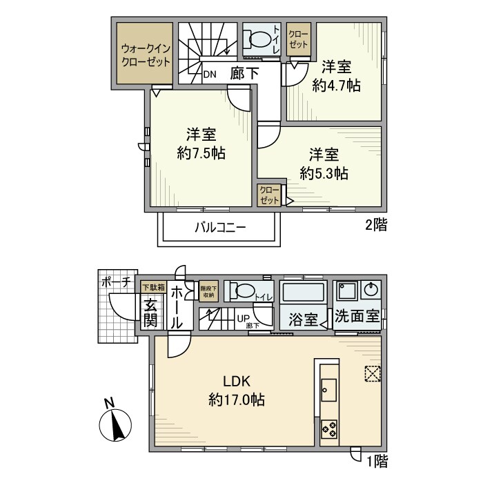 芋窪戸建の物件間取画像