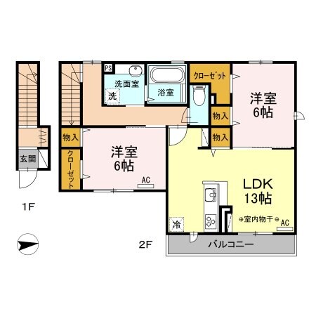 セジュールメイファAB　B棟の物件間取画像