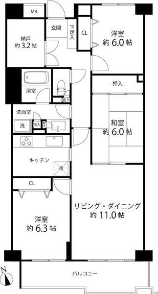 Ｔ’ｓ　ｇａｒｄｅｎ府中の物件間取画像