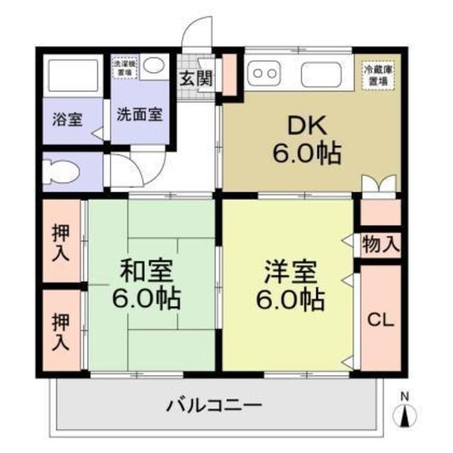 第二立野ハイツの物件間取画像