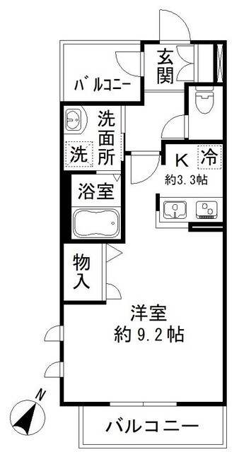 ＫＩＲＩＥ　ＭＡＩＳＯＮ国立の物件間取画像