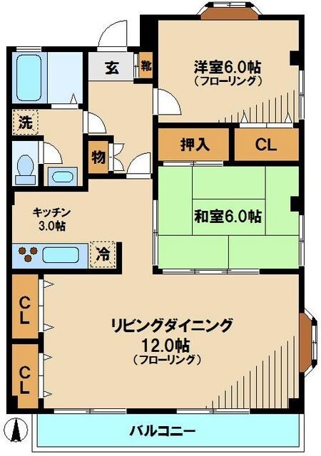 サウスコートの物件間取画像