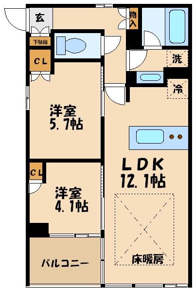 ガーデニエール砧　ＷＥＳＴの物件間取画像