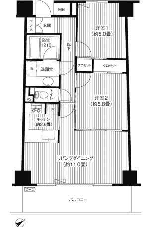 ウィスタ高井戸の物件間取画像