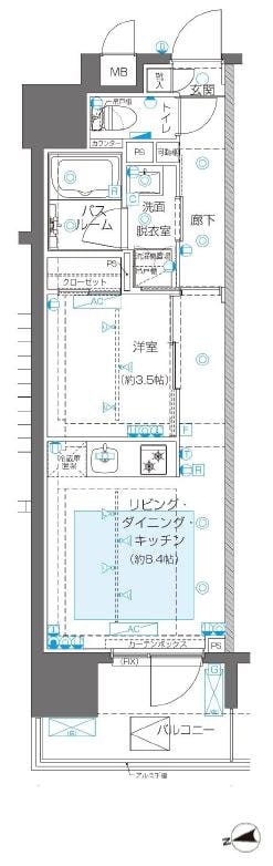 ZOOM新宿御苑前の物件間取画像