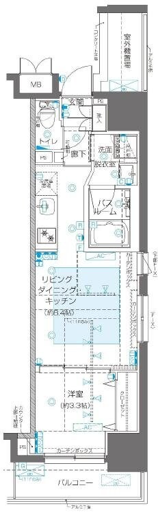 ZOOM新宿御苑前の物件間取画像