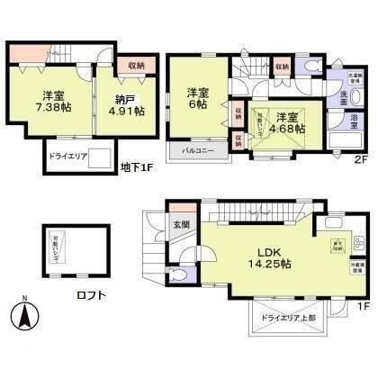 杉並区高井戸東１丁目貸家の物件間取画像