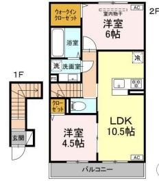 アブニールA.Uの物件間取画像