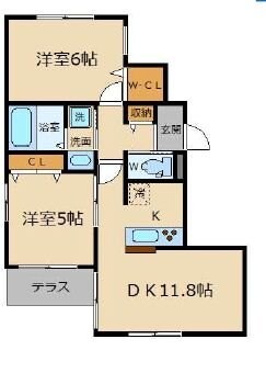 エルミタージュ武蔵野の物件間取画像