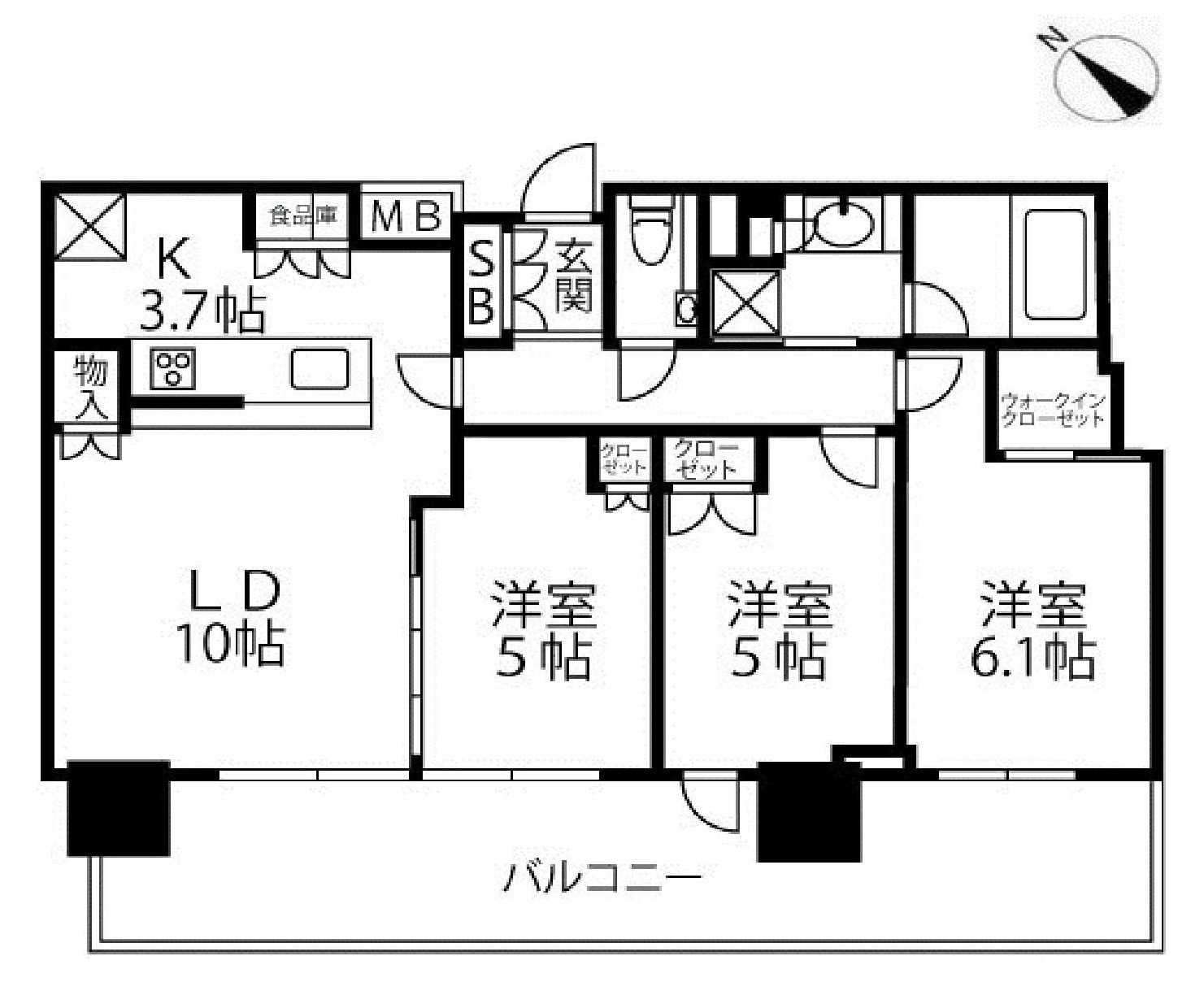 シティタワー八王子フレシアの物件間取画像