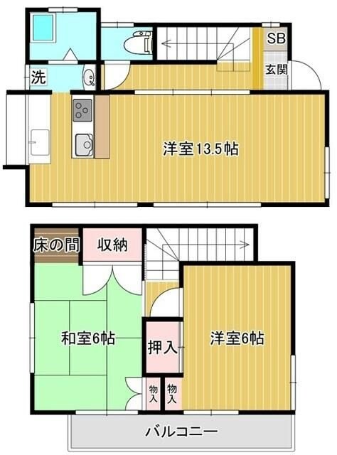 百草園貸家の物件間取画像