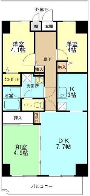 リースアカスティル富士森の物件間取画像