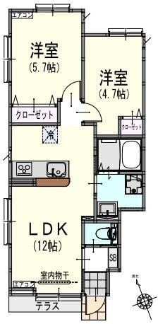 サンライズ百草園C棟の物件間取画像