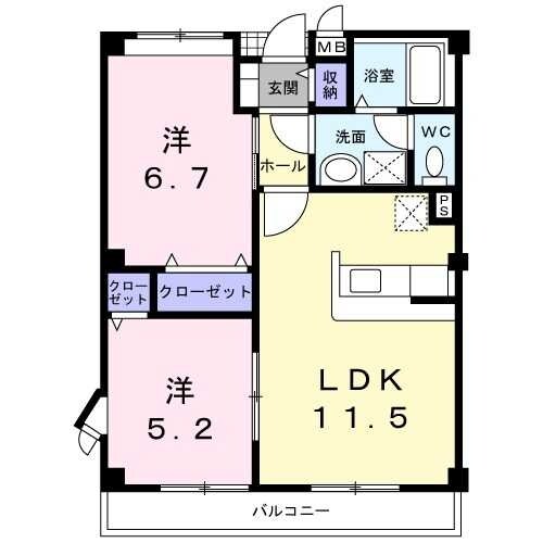 サン・モールIIの物件間取画像