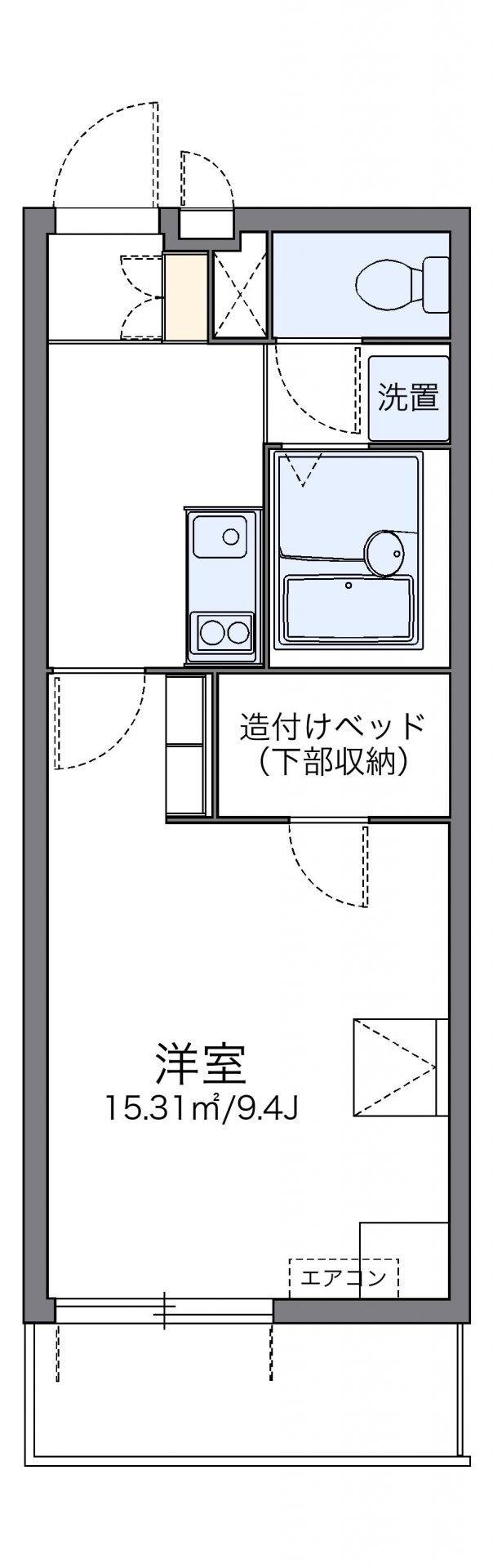 レオパレスコスモＭＫの物件間取画像