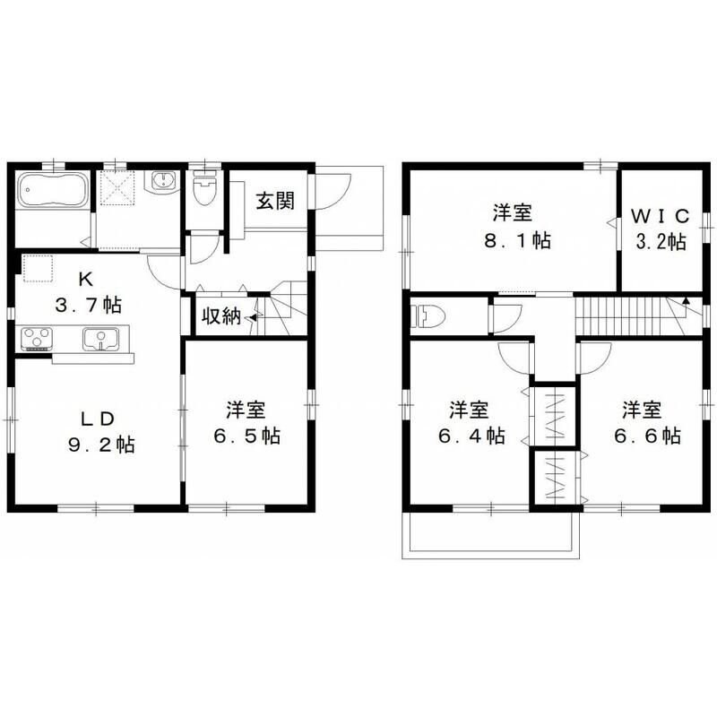 花野井戸建貸家　Ａ棟の物件間取画像