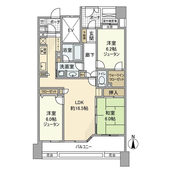 レクセルマンション南柏の物件間取画像