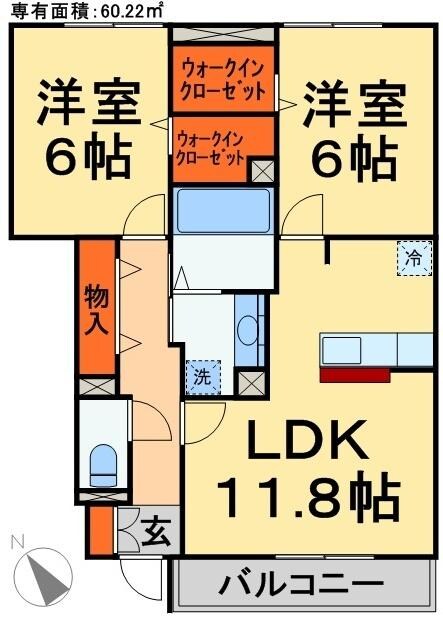 グレースセゾンＡ棟の物件間取画像