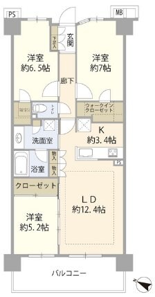 レーベン守谷ＴＨＥＳＱＵＡＲＥの物件間取画像