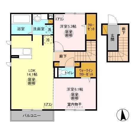 セジュールチェスナットＢの物件間取画像