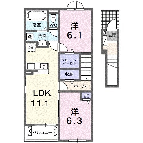 ヴィスタ　ブライト　Ｄの物件間取画像