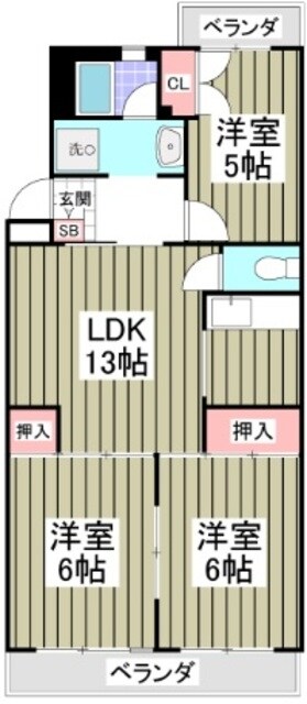 大津ヶ丘ハイツの物件間取画像