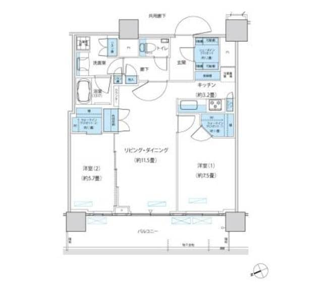 パークシティ柏の葉キャンパス　ザ・ゲートタワー　ウエストの物件間取画像