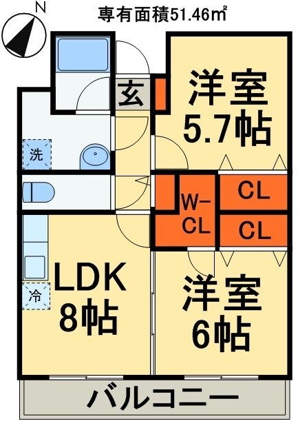 サンヒルズ秀栄の物件間取画像