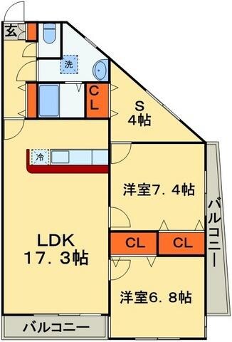 ホワイトリバー稲毛の物件間取画像