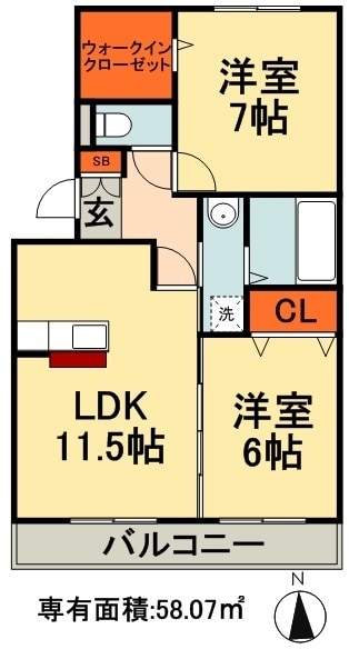 ハイツバンビスの物件間取画像